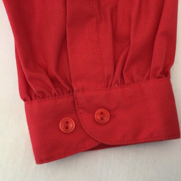Jos A Bank Clothiers - Red hidden button front blouse - Picture 7 of 10